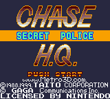 Chase HQ Secret Police title screen for GameBoy Color